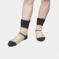 Мужские носки  Шерстяные теплые носки, 1 пара, классические, вязаные, усиленная пятка, утепленные, воздухопроницаемые, на Новый год, размер 42/44, оранжевый, черный Наши носки