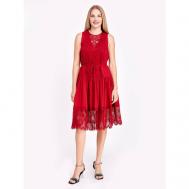 Платье , хлопок, повседневное, прямой силуэт, размер 42, красный Twinset Milano