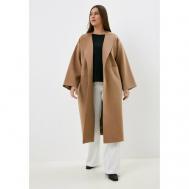 Пальто   демисезонное, шерсть, силуэт свободный, удлиненное, размер one size, бежевый Theone by Svetlana Ermak