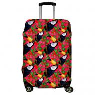 Чехол для чемодана , размер M, зеленый, розовый LeJoy