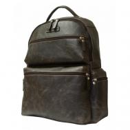 Рюкзак , натуральная кожа, отделение для ноутбука, вмещает А4, коричневый Carlo Gattini