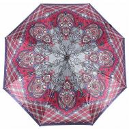 Зонт , автомат, 3 сложения, купол 102 см., 8 спиц, чехол в комплекте, для женщин, красный Fabretti