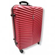 Умный чемодан , ABS-пластик, опорные ножки на боковой стенке, 117 л, размер L, красный БАОЛИС