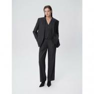 Костюм , жакет и брюки, классический стиль, свободный силуэт, размер L, серый Patratskaya