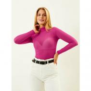Водолазка , длинный рукав, прилегающий силуэт, размер 46/48, розовый Flavour Knit