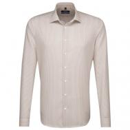 Рубашка , размер 42, коричневый, белый Seidensticker