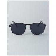 Солнцезащитные очки , прямоугольные, оправа: металл, с защитой от УФ, для мужчин, черный TROPICAL