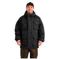 куртка  демисезонная, силуэт прямой, капюшон, карманы, манжеты, размер 56-58 182-188, черный Без бренда