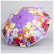 Зонт-трость полуавтомат, для девочек, фиолетовый Disney