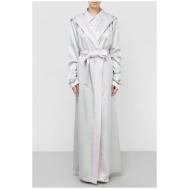 Платье с запахом , атлас, повседневное, капюшон, размер 42, белый Unravel Project