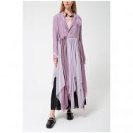 Пальто   демисезонное, силуэт прилегающий, средней длины, размер 44, фиолетовый A Tentative Atelier