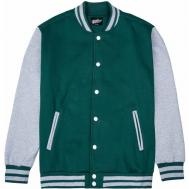 Толстовка  Бомбер трикотажный /  / Varsity Classic Jacket V 3, средней длины, трикотажная, утепленная, размер M, серый, зеленый Street Soul