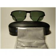 Солнцезащитные очки , прямоугольные, оправа: металл, с защитой от УФ, поляризационные, для мужчин, черный Jaguar