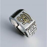 Кольцо, бижутерный сплав, искусственный камень, размер 18, серебряный, золотой caanbox