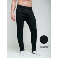 Термобелье брюки , футер, размер XS, рост 182-188 см, черный Чебоксарский Трикотаж