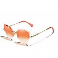 Солнцезащитные очки , шестиугольные, градиентные, для женщин, оранжевый Paul Burk