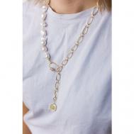 Чокер ожерелье  для женщин / Стильный чокер на шею / Ожерелье из белого жемчуга 56см Carolon