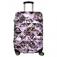 Чехол для чемодана , размер M, черный, фиолетовый LeJoy