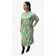 Платье размер 52-54, белый, зеленый Lvica Shop