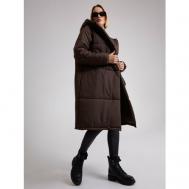 куртка  , демисезон/зима, силуэт свободный, водонепроницаемая, влагоотводящая, ветрозащитная, стеганая, утепленная, размер 46, коричневый ZakRaf