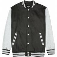 Толстовка  Бомбер трикотажный /  / Varsity Classic Jacket V 3, средней длины, трикотажная, утепленная, размер XL, серый Street Soul