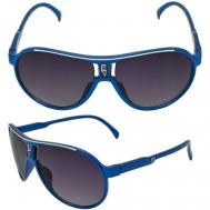 Солнцезащитные очки , черный, голубой Мир оптики