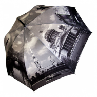 Зонт , автомат, 3 сложения, купол 112 см., 8 спиц, система «антиветер», чехол в комплекте, для женщин, серый Петербургские зонтики