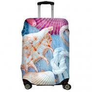 Чехол для чемодана , размер M, фиолетовый, белый LeJoy