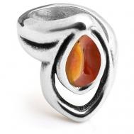 Кольцо , бижутерный сплав, оранжевый, серебряный CICLON