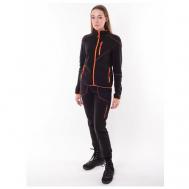 Костюм , олимпийка и брюки, спортивный стиль, прилегающий силуэт, утепленный, стрейч, карманы, размер 44-46, черный, оранжевый Triton Gear