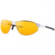 Солнцезащитные очки , прямоугольные, оправа: металл, ударопрочные, с защитой от УФ, устойчивые к появлению царапин, серебряный IC-BERLIN