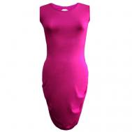 Платье-майка , вискоза, повседневное, прилегающее, мини, размер 46, розовый MILA