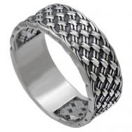 Кольцо  серебро, 925 проба, чернение, оксидирование, размер 18, серебряный ФИТ