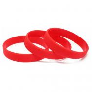 Браслет 50 штук Силиконовые браслеты без логотипа, размер L., размер 18 см., размер M, диаметр 5.7 см., красный MSKBraslet