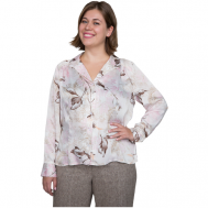 Блуза  , классический стиль, длинный рукав, размер 58, розовый Galar