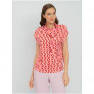 Блуза  , повседневный стиль, прямой силуэт, короткий рукав, размер L, красный Gerry Weber