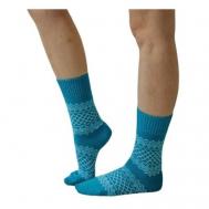 Женские носки  средние, вязаные, размер 21 (размер 36), голубой HOLTY