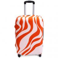 Чехол для чемодана , текстиль, 150 л, размер L, белый, оранжевый Fancy Armor