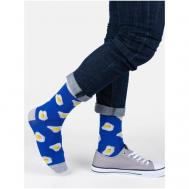 Мужские носки , 1 пара, классические, фантазийные, размер 27, синий Красная Ветка