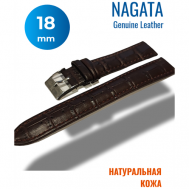 Ремешок , фактура матовая, диаметр шпильки 1.5 мм, размер 20мм, коричневый Nagata