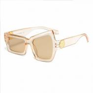Солнцезащитные очки  ОЧАСБ, прямоугольные, оправа: пластик, с защитой от УФ, бежевый alvi lovely