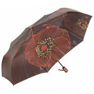 Зонт , автомат, 3 сложения, купол 100 см., 9 спиц, для женщин, коричневый frei Regen