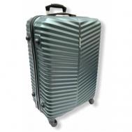 Умный чемодан , ABS-пластик, жесткое дно, 50 л, размер S, зеленый БАОЛИС