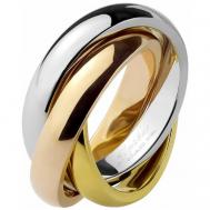 Кольцо , размер 17.5, серебряный, золотой Spikes