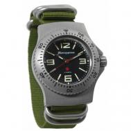 Наручные часы  Командирские Мужские Командирские 280680, зеленый, серебряный Vostok