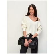 Пуловер , длинный рукав, свободный силуэт, вязаный, размер 42-46, белый Diana Delma