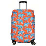 Чехол для чемодана , размер M, белый, голубой LeJoy
