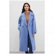 Пальто   демисезонное, силуэт полуприлегающий, удлиненное, размер M, синий Finn Flare