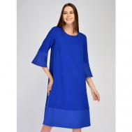 Платье , трапециевидный силуэт, миди, размер 52, голубой VISERDI