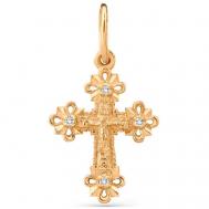 Крестик , красное золото, 585 проба, бриллиант Tutushkin Jeweler